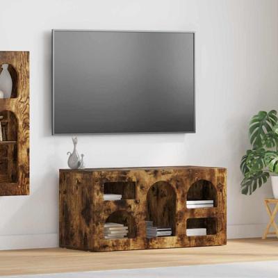 TV-kast Gerookt eiken 80 x 35 x 40 cm Bewerkt hout