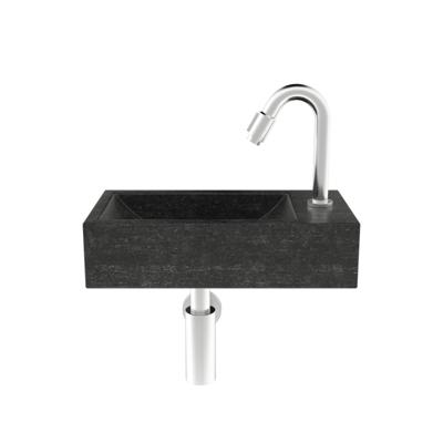 Fonteinset Compleet | Hardsteen | Hiroko 40x23x11 cm | Rechts | Chroom Fonteinset Compleet | Hardsteen | Hiroko 40x23x11 cm | Rechts | Chroom