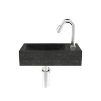 Fonteinset Compleet | Hardsteen | Hiroko 40x23x11 cm | Rechts | Chroom - thumbnail