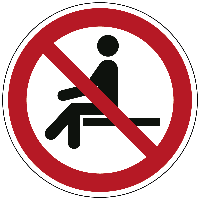 Verboden te zitten - Ø 200 mm - Kunststof bord - thumbnail