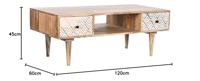 Hoofdtafel DKD Home Decor 120 x 60 x 45 cm Mangohout - thumbnail