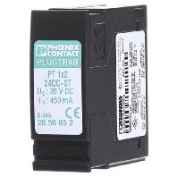 Phoenix Contact 2856032 PT 1X2-24DC-ST Insteekbare overspanningsafleider Set van 10 stuks Overspanningsbeveiliging voor: Verdeelkast 10 kA 10 stuk(s)