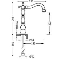 Wastafelmengkraan Tres Classic RVS 1 Hendel Chroom - thumbnail