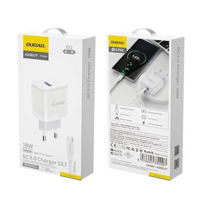 Dudao - Stekker met USB aansluiting (5V) - USB naar USB-C oplader - 2.4A oplaadkabel - Datakabel - 1 Meter - Wit Dudao - Stekker met USB aansluiting (5V) - USB naar USB-C oplader - 2.4A oplaadkabel - Datakabel - 1 Meter - Wit