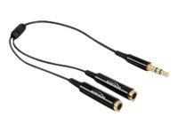 Delock 65356 Audio Aansluitkabel [1x Jackplug male 3,5 mm - 2x Jackplug female 3,5 mm] 25 cm Zwart - thumbnail