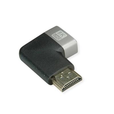 ROLINE 8K HDMI-adapter, HDMI ST/BU, 90° hoek