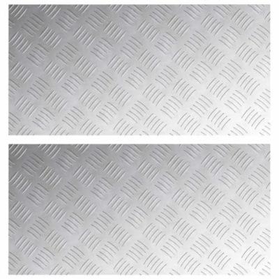 VidaXL Trap tread rechthoekig 2 pcs zilver 80 x 40 cm aluminium