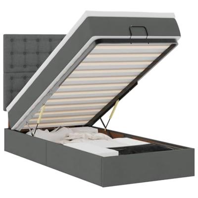 Ottoman bed met matras 100x200cm stof donkergrijs