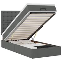 Ottoman bed met matras 100x200cm stof donkergrijs - thumbnail