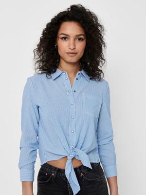 Only Onllecey Ls Knot Shirt Noos Wvn 15195910 Blouse Cloud Dancer Medium Blue