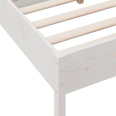 Bedframe zonder matras massief grenenhout wit 140x190 cm