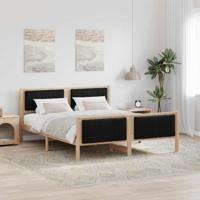 Bedframe Bruin en zwart 150 x 200 cm Massief grenenhout - thumbnail