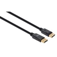 Manhattan 355575 DisplayPort-kabel DisplayPort Aansluitkabel DisplayPort-stekker, DisplayPort-stekker 2.00 m Zwart Afgeschermd (drievoudig), PVC-mantel, - thumbnail