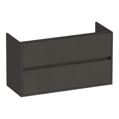 Brauer Adore - Onderkast Ondiep - 100 cm - met 2 Softclose Lades Greeploos en 1 Sifon Uitsparing - Timber Anthracite