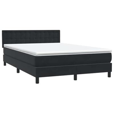 Boxspring met matras fluweel zwart 160x220 cm