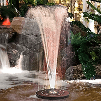 Solar fontein jet - fontein op zonne energie - warm wit licht - meerdere effecten - thumbnail