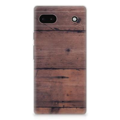 Google Pixel 6A | Bumper Hoesje | Old Wood
