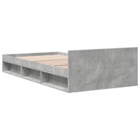 Bedframe met lade bewerkt hout betongrijs 90x190 cm - thumbnail