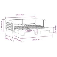 Slaapbank met onderschuifbed 90x200 cm fluweel geel - thumbnail