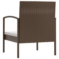 16-delige Loungeset met kussens poly rattan bruin - thumbnail