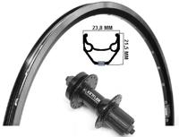 Kgs achterwiel 28 inch (622) zac421 zw/zil disk 8-10 sp 6 bout uitval - thumbnail