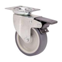 Rueda Ruedas Alex Grijs Rubber Poliamix 40 kg draaibaar - thumbnail