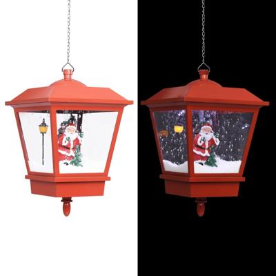 VidaXL Kersthanglamp met led-lamp en kerstman 27x27x45 cm rood VidaXL Kersthanglamp met led-lamp en kerstman 27x27x45 cm rood