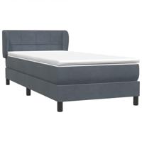 Boxspring met matras fluweel donkergrijs 90x210 cm - thumbnail