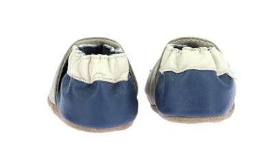 Zachte leren slofjes voor baby's Dino Time 974960 ROBEEZ©. blauw