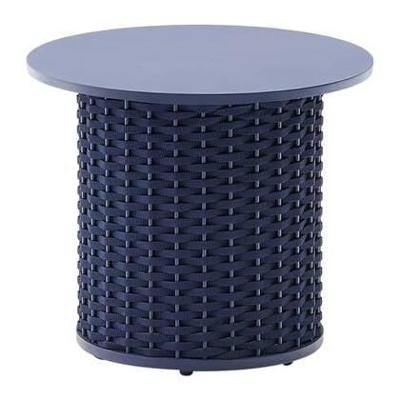 Kave Home Outdoor Bijzettafel 'Sedalis' Aluminium en touw, 50cm, kleur Donkerblauw