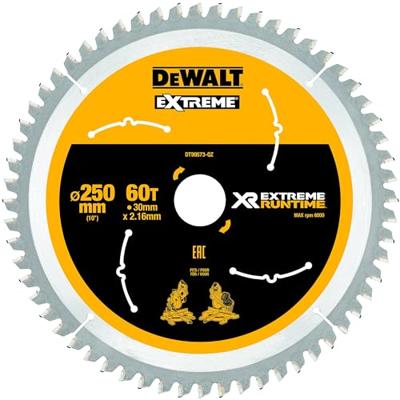 DeWALT Cirkelzaagblad voor Hout | Extreme Runtime | Ø 250mm Asgat 30mm 60T - DT99573-QZ