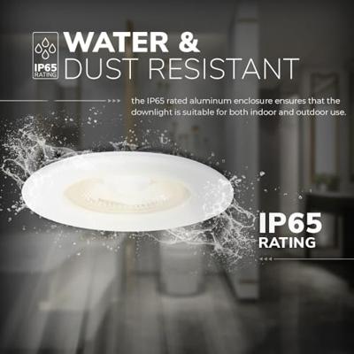 Set van 3 Nola LED inbouwspots - Lage inbouwdiepte (49mm) - 5 Watt 480 lumen - 2700K warm wit - Dimbaar - Rond - IP65 waterdicht voor binnen, buiten en badkamer - Wit