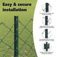 VidaXL Hek met paal groen 1,2 x 10 m staal en pvc - thumbnail
