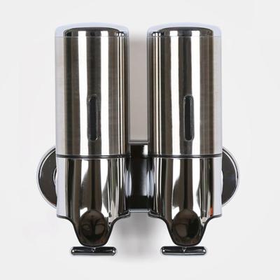 Dual Hotel douche handmatige dispenser muur gemonteerd wassen vloeibare shampoo zeep fles capaciteit: 1000ml (roestvrijstaal)
