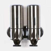 Dual Hotel douche handmatige dispenser muur gemonteerd wassen vloeibare shampoo zeep fles capaciteit: 1000ml (roestvrijstaal) - thumbnail