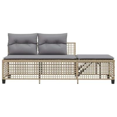 3-delige Loungeset met kussens poly rattan gemengd beige 3-delige Loungeset met kussens poly rattan gemengd beige