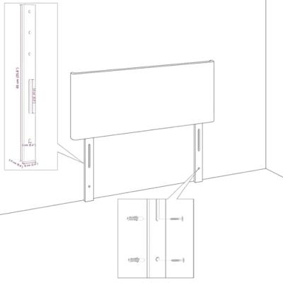 Hoofdbord Wandgemonteerd Geometrisch Zwart 80 cm Fluweel