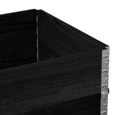 VidaXL Palletopzetranden 2 st 80x60 cm massief grenenhout zwart