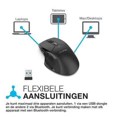 JLab JBuds muis Kantoor Rechtshandig Bluetooth + USB Type-A Optisch 2400 DPI