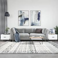 Salontafels 2 st 50x50x40 cm bewerkt hout wit - thumbnail