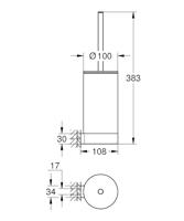 Grohe Toiletborstel Selection Glas met Wandhouder Warm Sunset Geborsteld - thumbnail