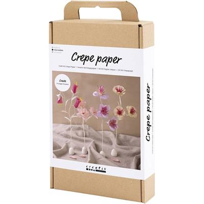 Creativ Company Hobbyset crepepapier bloem pastelkleuren