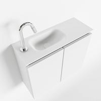 MONDIAZ TURE 60cm toiletmeubel talc. EDEN wastafel talc links 1 kraangat - thumbnail