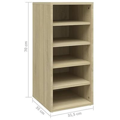 VidaXL Schoenenkast 31,5x35x70 cm bewerkt hout sonoma eikenkleurig