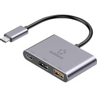 Renkforce RF-TCH-100 USB 3.0-hub 3 poorten Met USB-C stekker Grijs - thumbnail