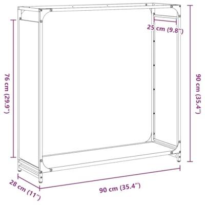 Brandhoutrek 90x28x90 cm koudgewalst staal wit