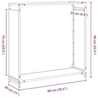 Brandhoutrek 90x28x90 cm koudgewalst staal wit - thumbnail
