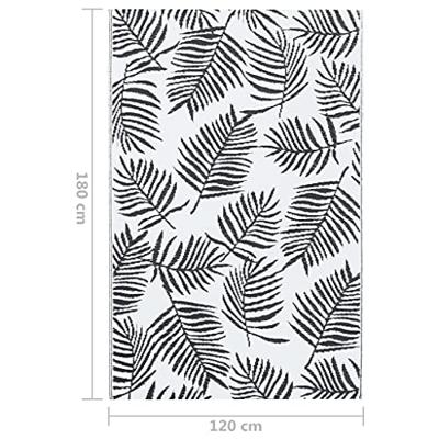 VidaXL Buitenkleed arakil 120x180 cm pp wit en zwart