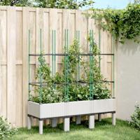VidaXL Plantenbak met latwerk 120x40x142,5 cm polypropeen wit - thumbnail