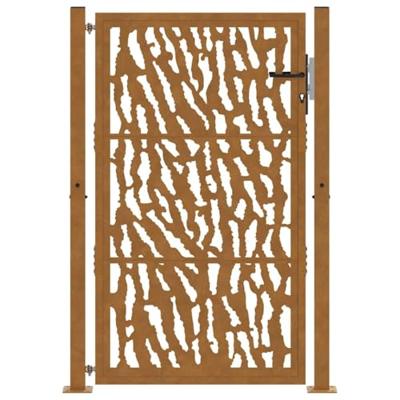 Poort met sporenontwerp 105x155 cm weervast staal Poort met sporenontwerp 105x155 cm weervast staal